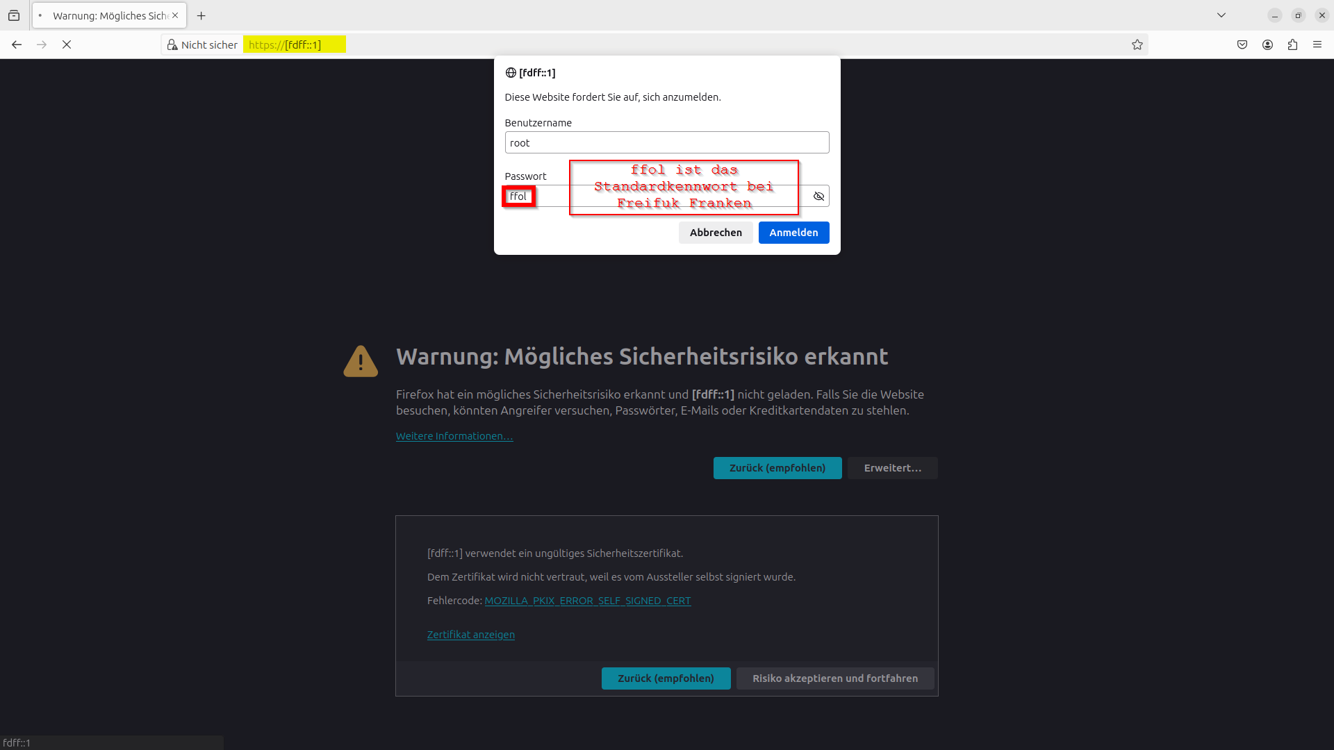 09. Anmeldung auf der fdff-Adresse