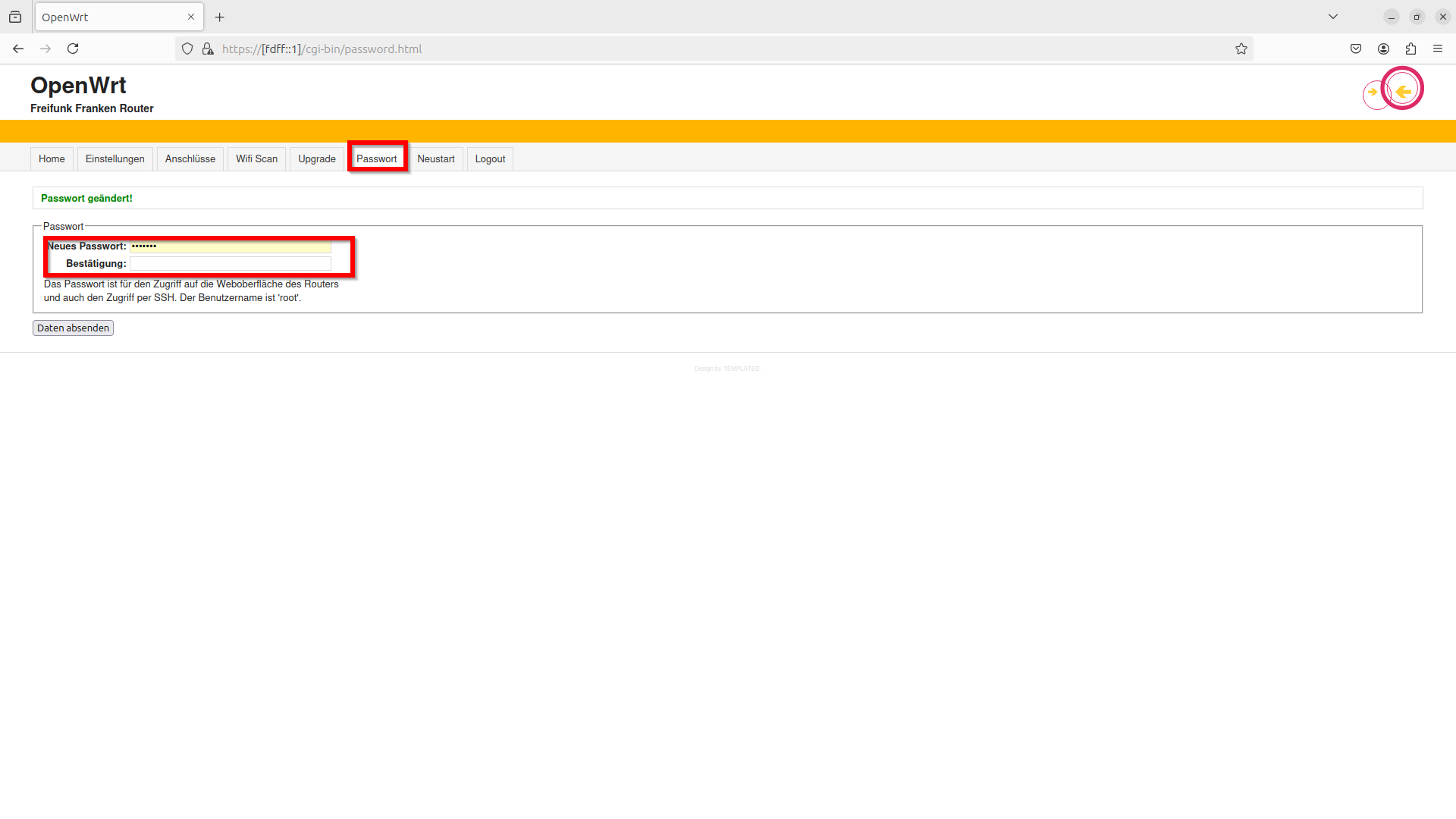 10. Neues Kennwort erfassen